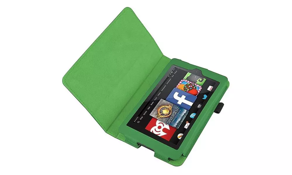 Insten For Kindle Fire HD 6 Tablet Folio Leather Case SmartCover Green - Second Medium