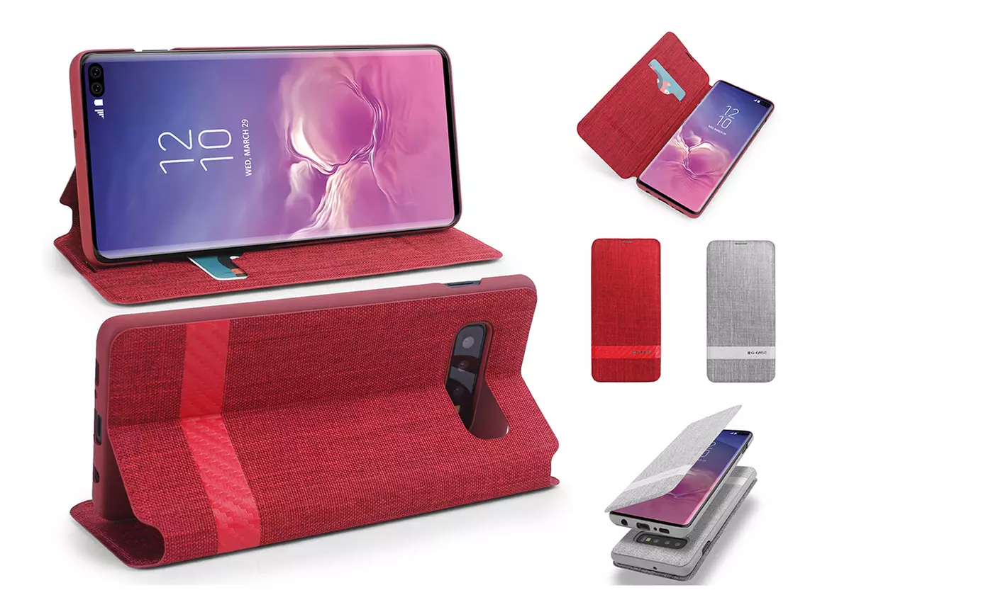 Leather Case Shockproof Bracket  Thin For Samsung Galaxy S10/S10a/S10 Plus - Primary Image