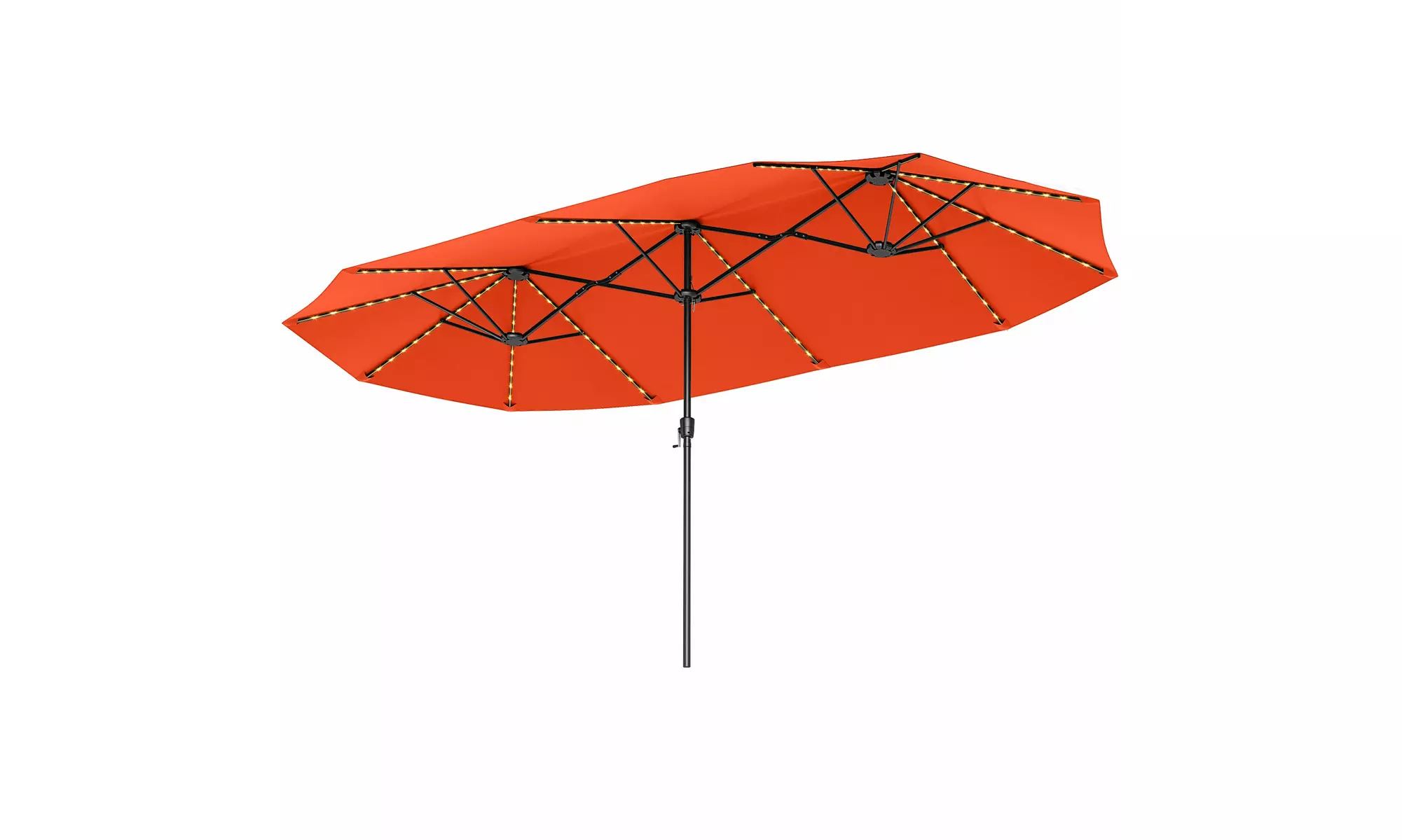 Costway 15.5 FT Extra-Large Patio Umbrella with LED Solar Lights