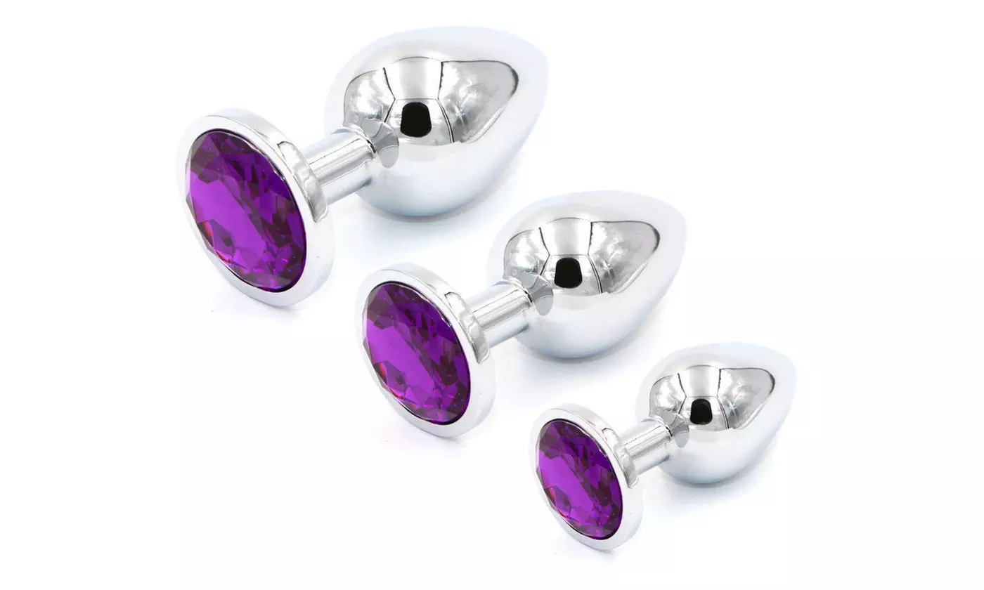Stainless Steel Jeweled Anal Plugs Stimulation Toys Stopper Multi Color