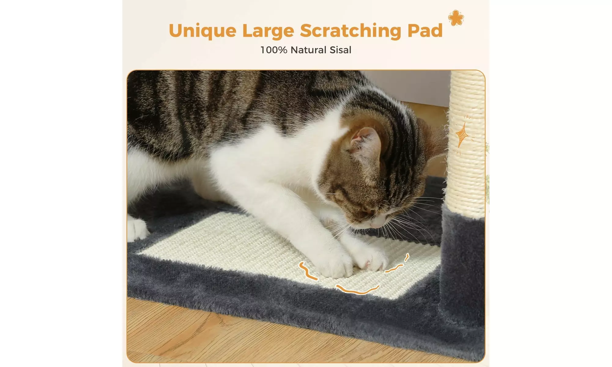 72" Cat Tree for Large Cats with Condo, Hammock and Scratching Posts