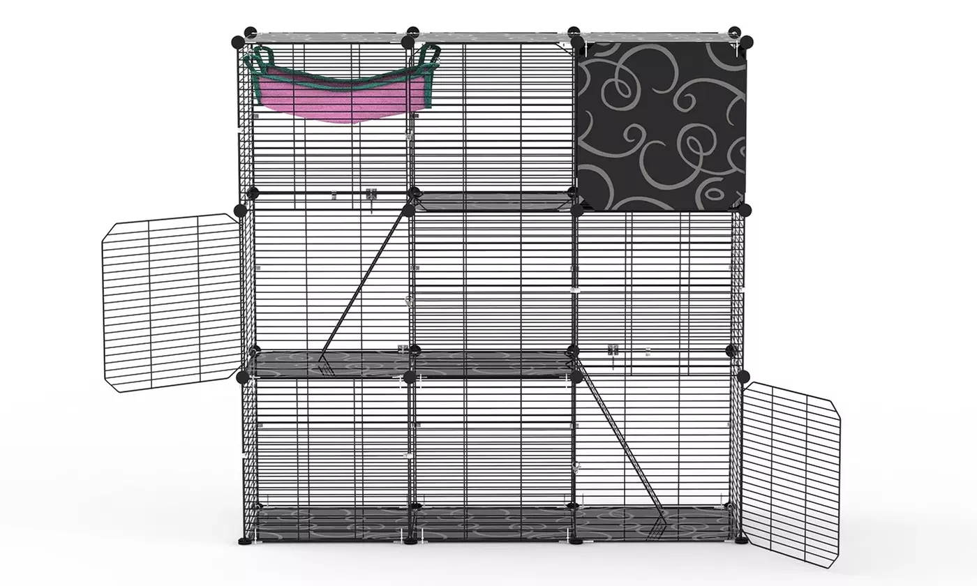 iMounTEK 2-Tier and 3-Tier Cat Cages Indoor Pet Playpens for 1-2 Cats