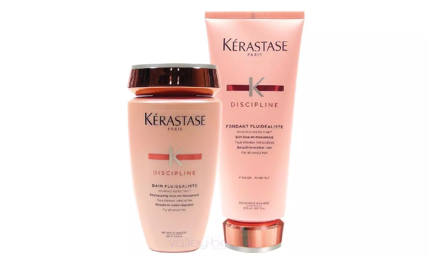 Kerastase Discipline Bain Fluidealiste, 8.5 oz & Fondant Fluidealiste 6.8 oz Set - Primary Image