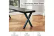 Costway 54 Inch Patio Metal Bench with Slatted Seat and X Legs Backless Loveseat - Second Medium
