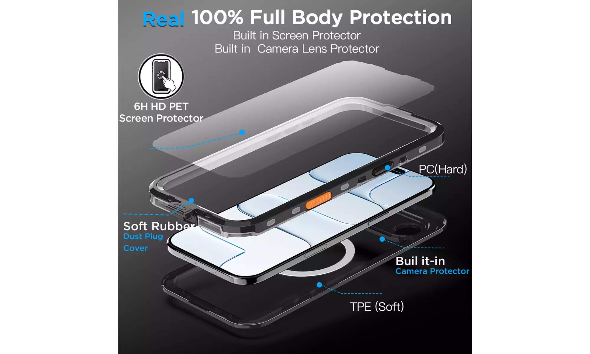 For iPhone 17 Pro Max Air Waterproof Magnetic Heavy Duty Shockproof Case