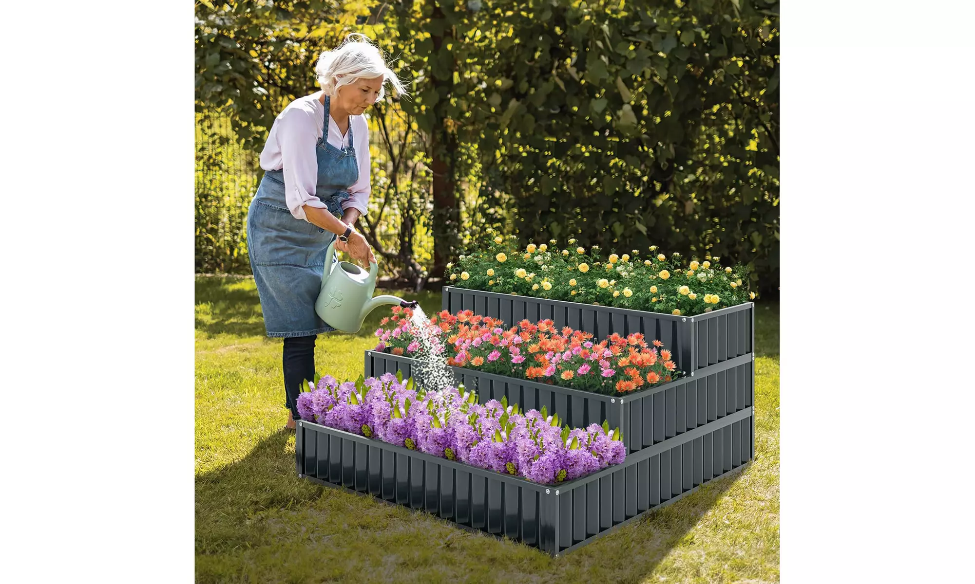 One or Two Costway Three-Tier Raised Garden Beds