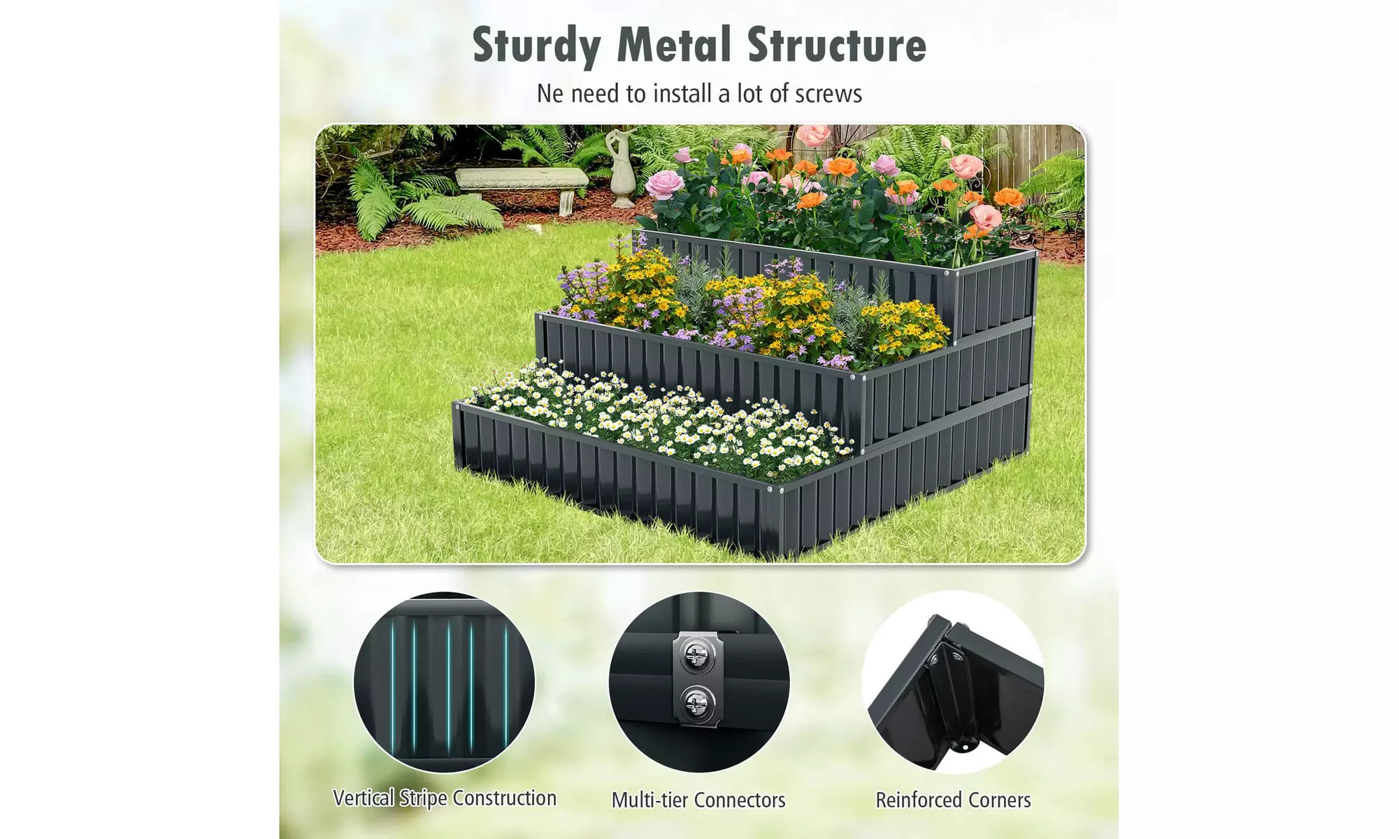 One or Two Costway Three-Tier Raised Garden Beds