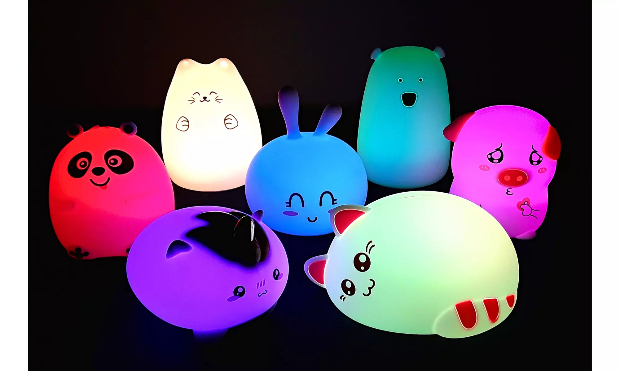 Tap or Slap Color-Changing Touch or Remote Animal Night Lights for Toddlers/Kids - Primary Image