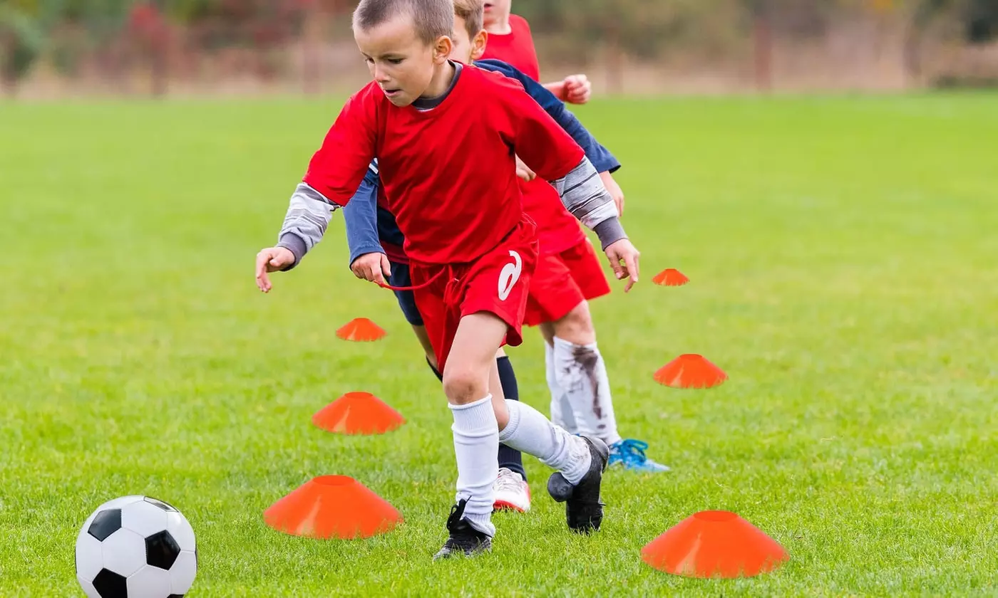 iMounTEK Kids Soccer Goal Set with Ball, Training Gear, & Carry Bag for Backyard