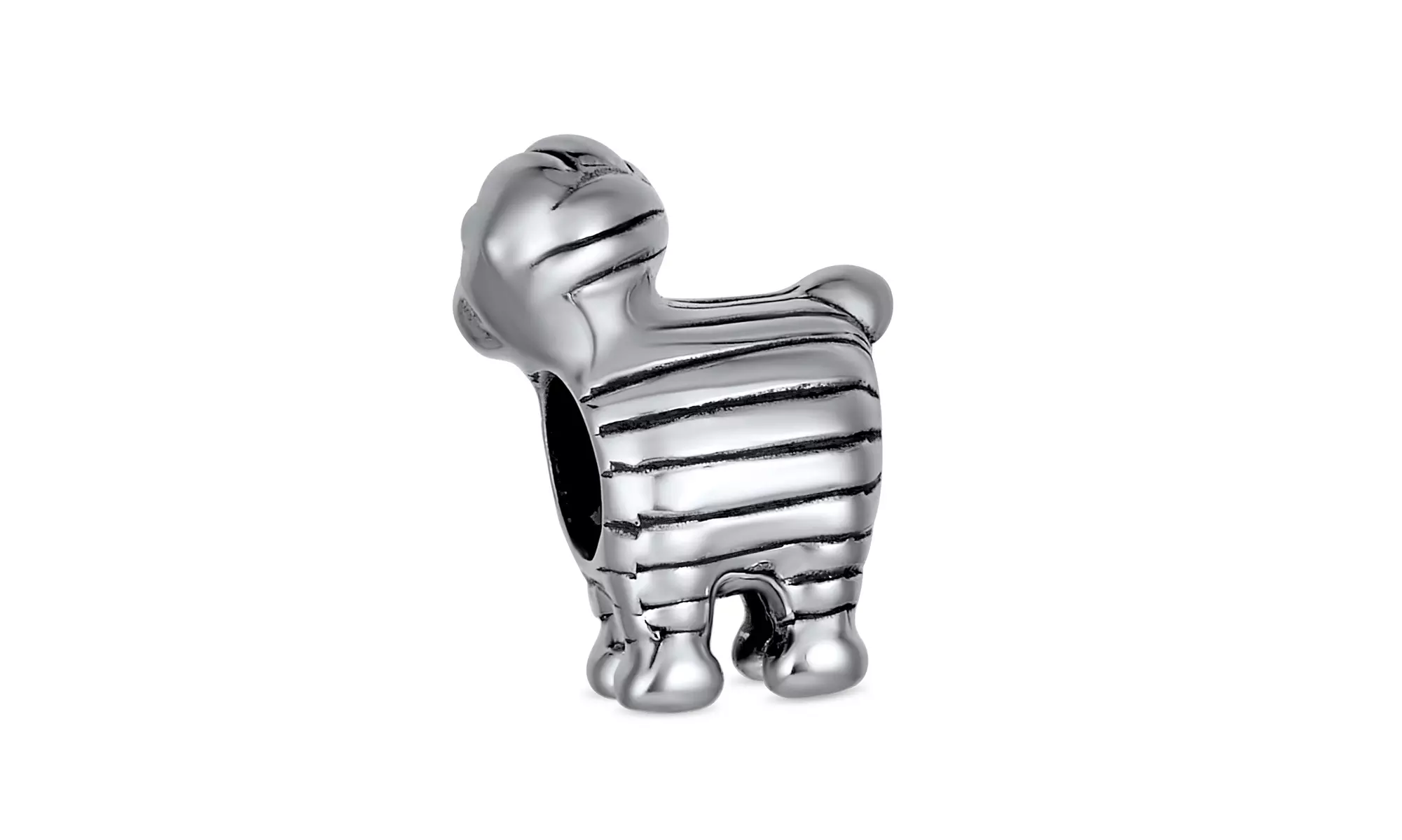 Farm Animal BA-BA Black Sheep Lamb Charm Bead .925 Sterling Silver - Second Medium