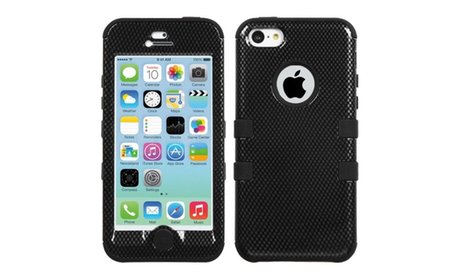 Insten Carbon Fiber Black Hybrid Protector Case Cover For iPhone 5C