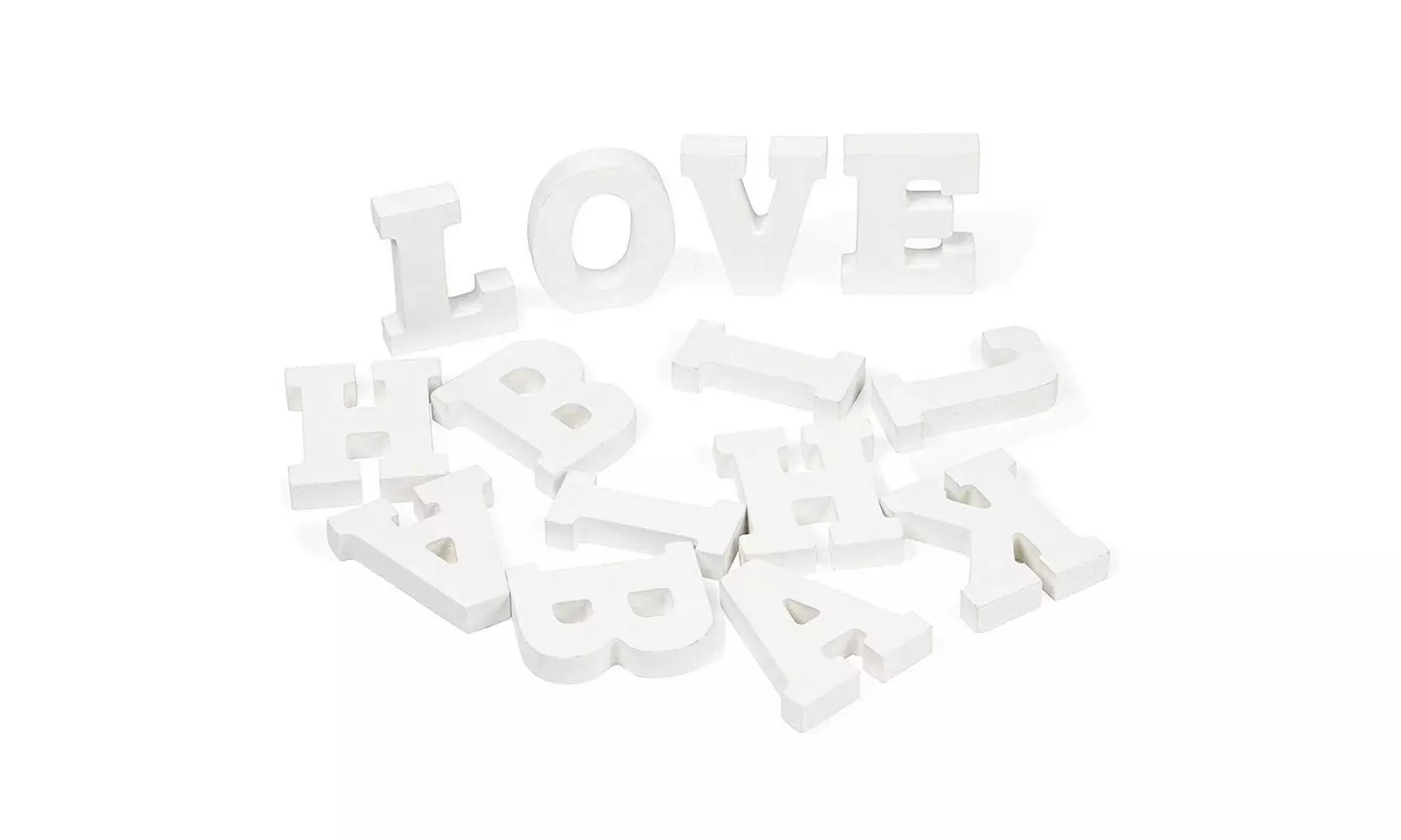 Genie Crafts 54-Pcs Wood Alphabet Letters 2 Symbols, 3D Decor for Wedding, Home - Primary Image