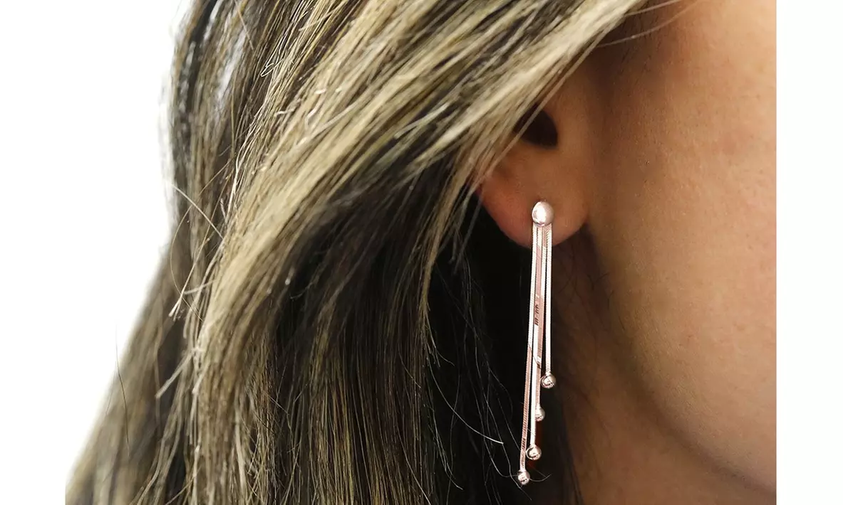 Italian Sterling Silver Graduated Drop Earrings