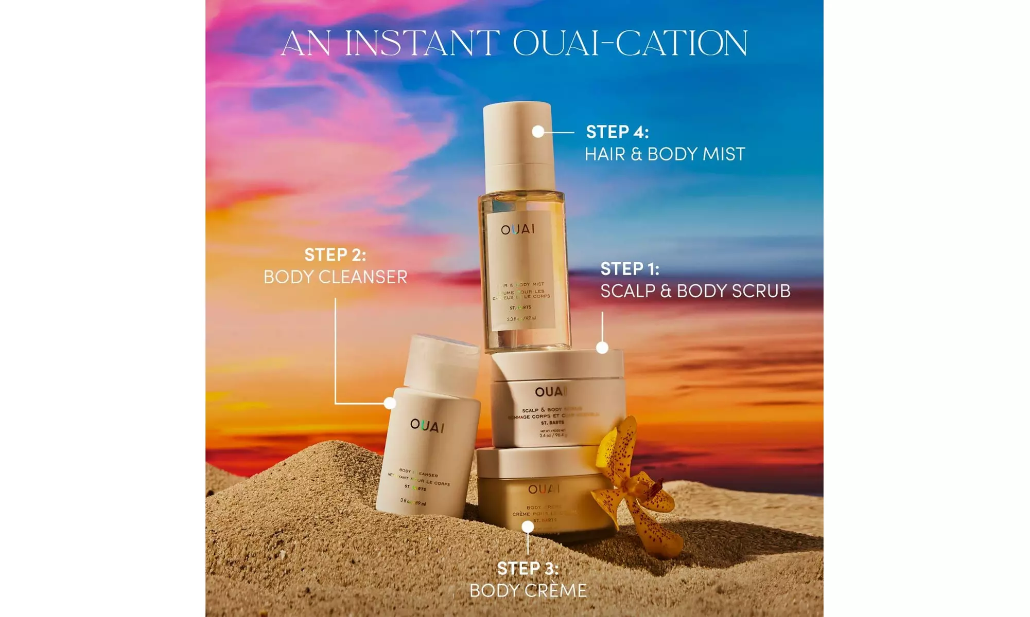 OUAI St. Barts Sulfate-Free Moisturizing Body Cream 7.5 oz