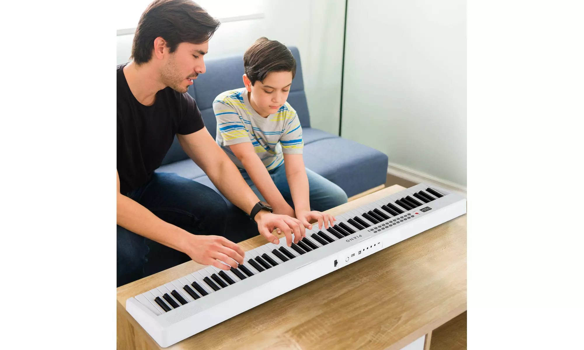 Costway 88 Key Folding Piano Keyboard with Wireless MIDI Dual Speakers