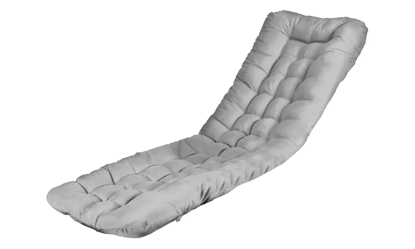 NewHome Outdoor Chaise Lounge Chair Cushion with Thick Padding and Ties