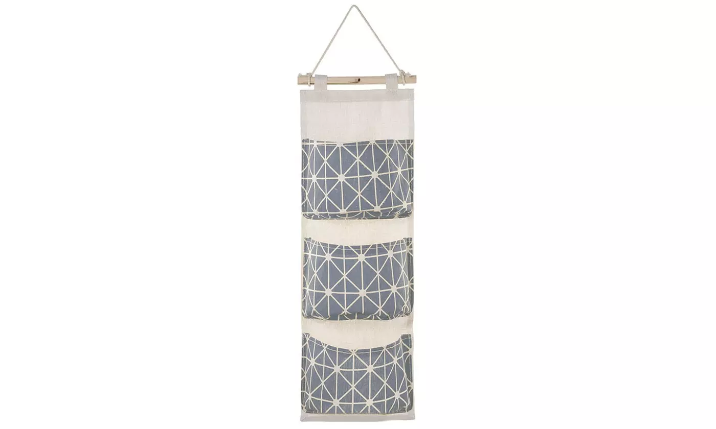 Wall Mounted 3 Pocket Hanging Storage Bag Organizer - Primary Image