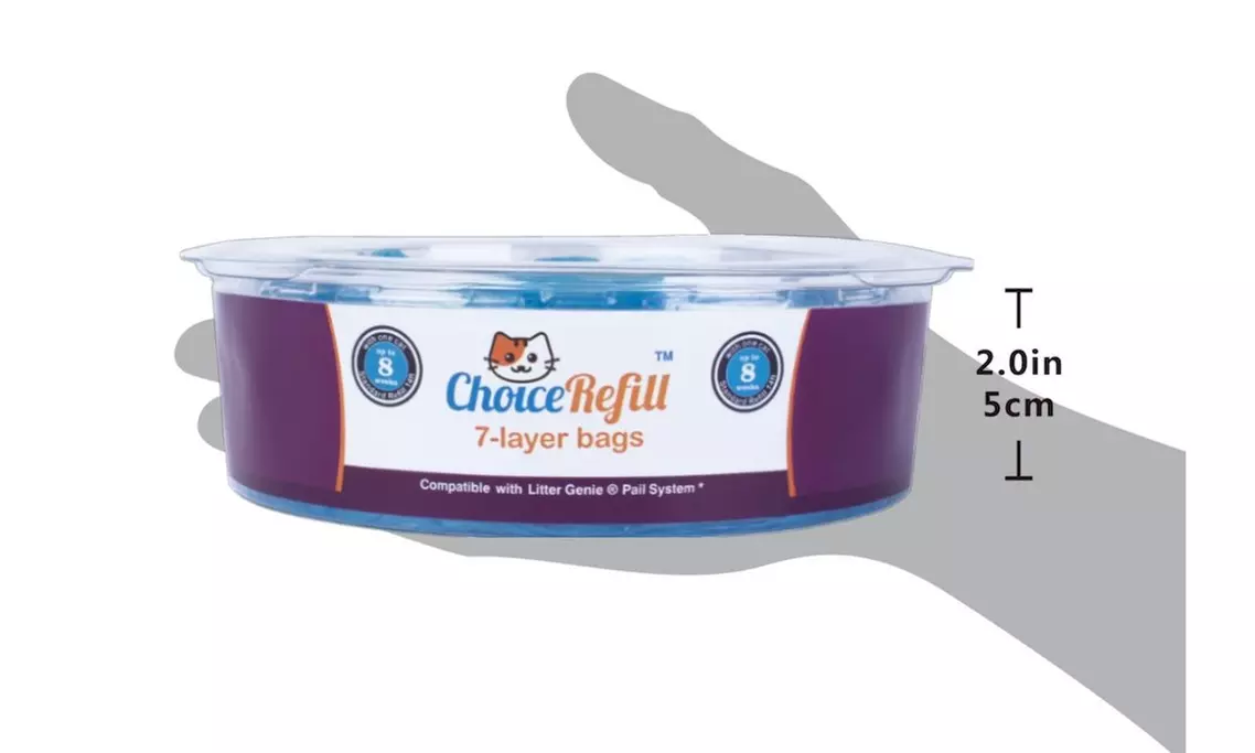 ChoiceRefill Improved Design Compatible with Litter Genie Pail - 4 Pack - Second Medium
