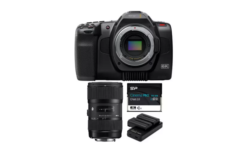 Blackmagic Design Pocket Cinema Camera 6K Pro (Canon EF) w/ 18-35mm Lens Bundle - Primary Image