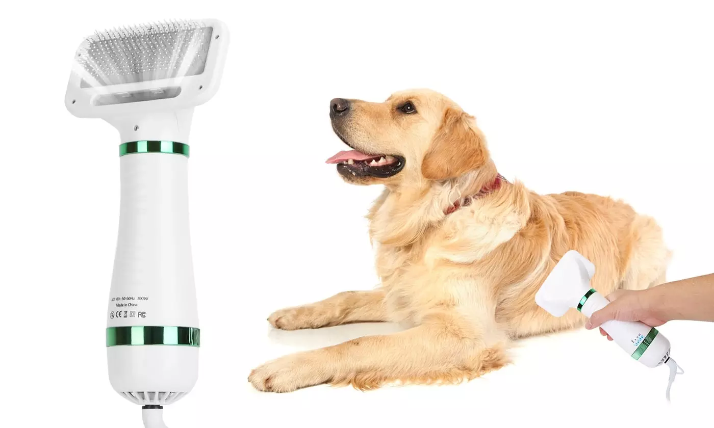 iMounTEK 2-in-1 Quiet Pet Grooming Hair Dryer and Slicker Brush for Dogs