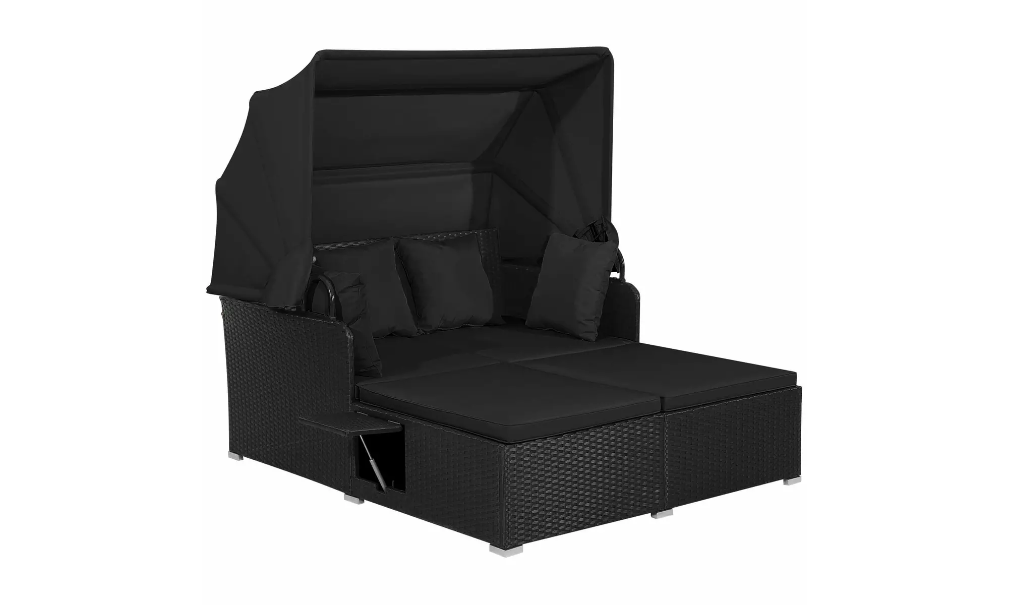 Costway Rattan-Effect Daybed with Retractable Top Canopy