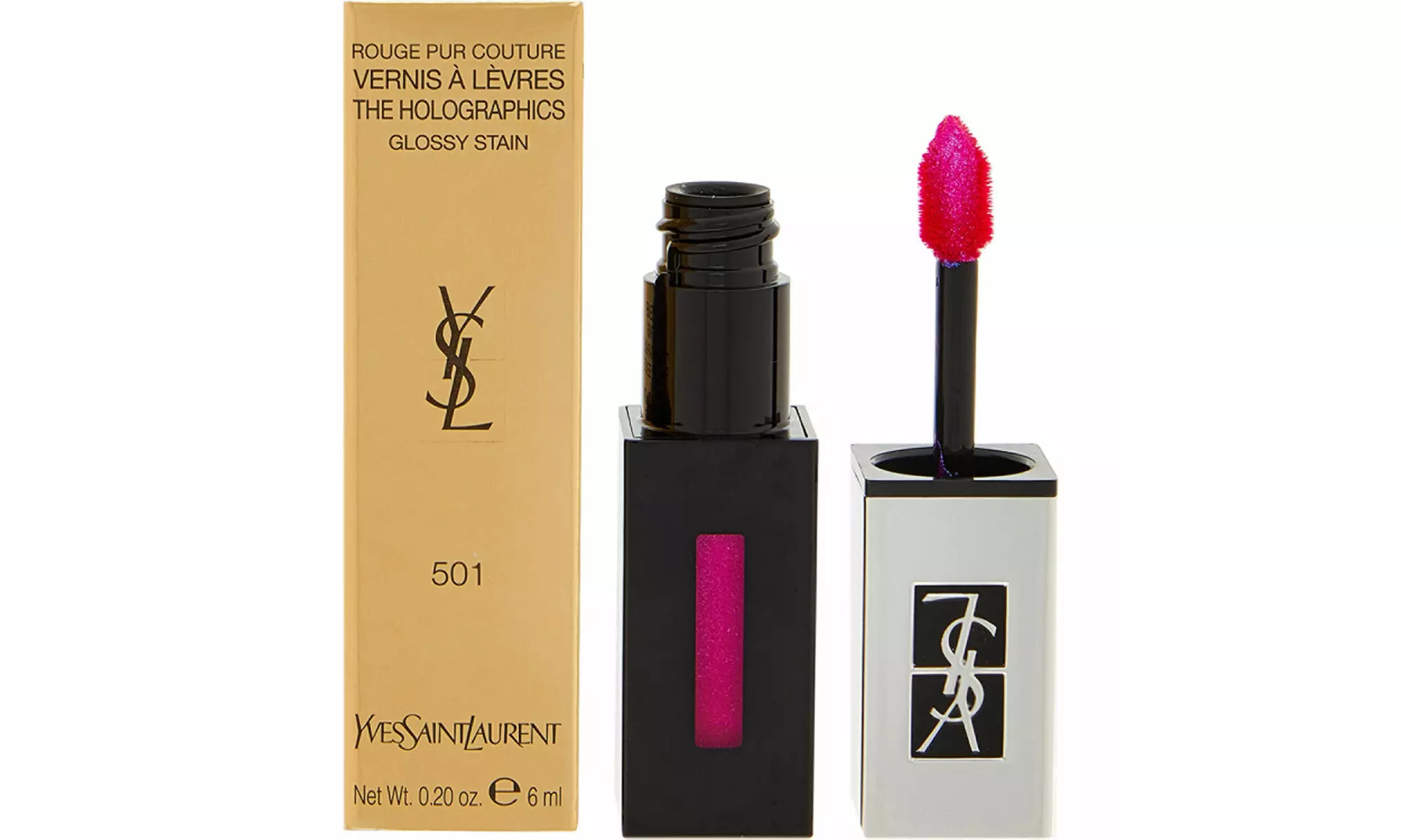 Yves Saint Laurent Glossy Stain Holographics Liquid Lipstick #501 Arcade Pink - Primary Image