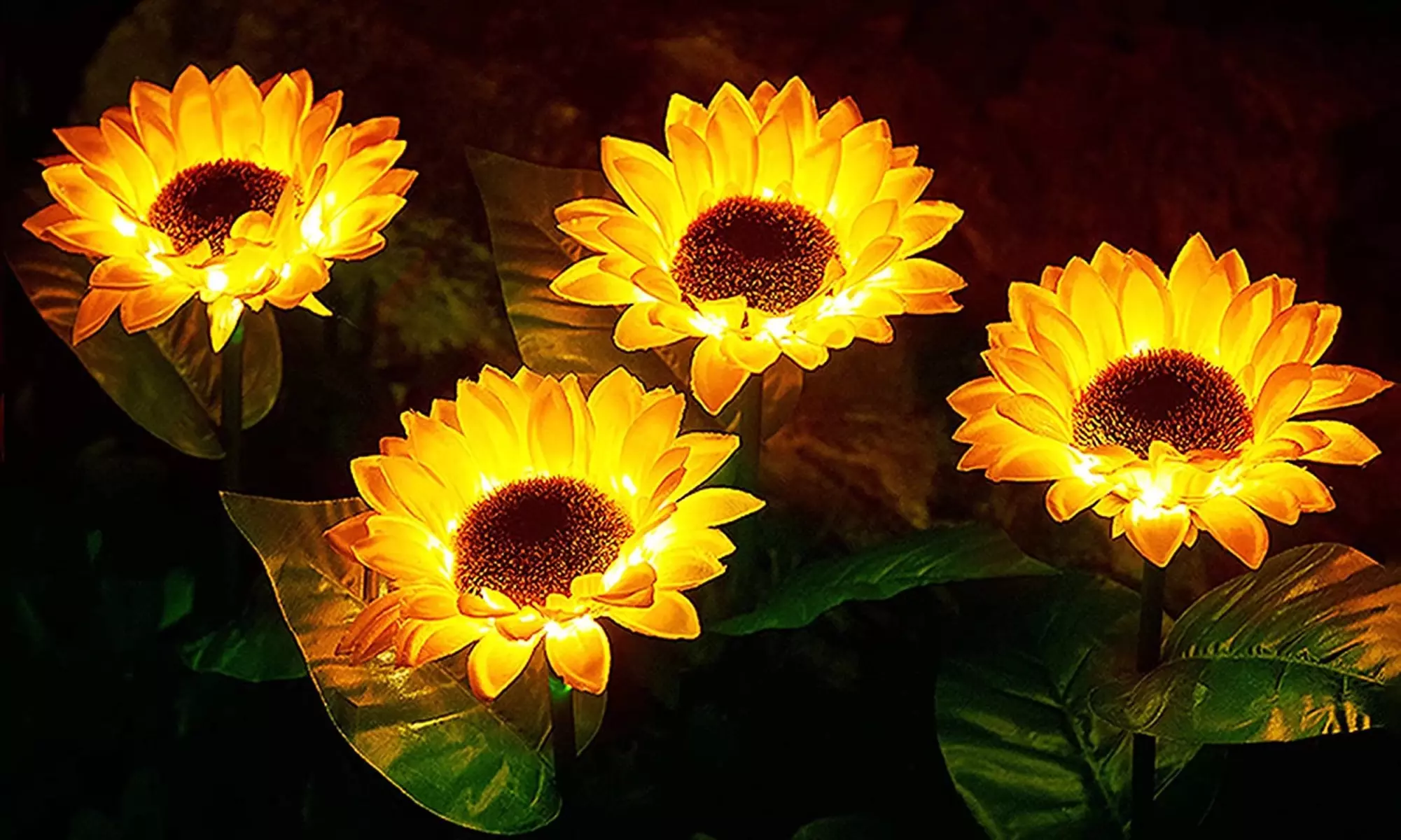 Solar Sunflowers Lights Outdoor Garden Solar Pathway Light Patio Decor Lights