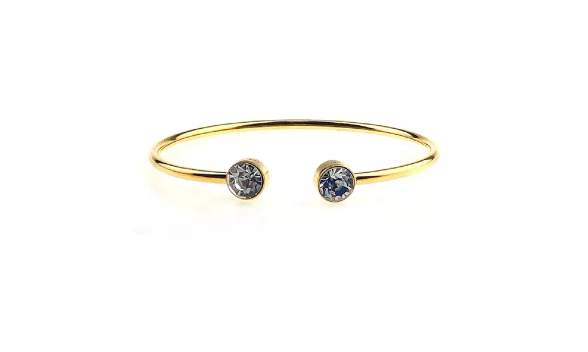 Paris Jewelry 24k Yellow Gold Plated Round Alexandrite Stackable Bangle Bracelet - Primary Image
