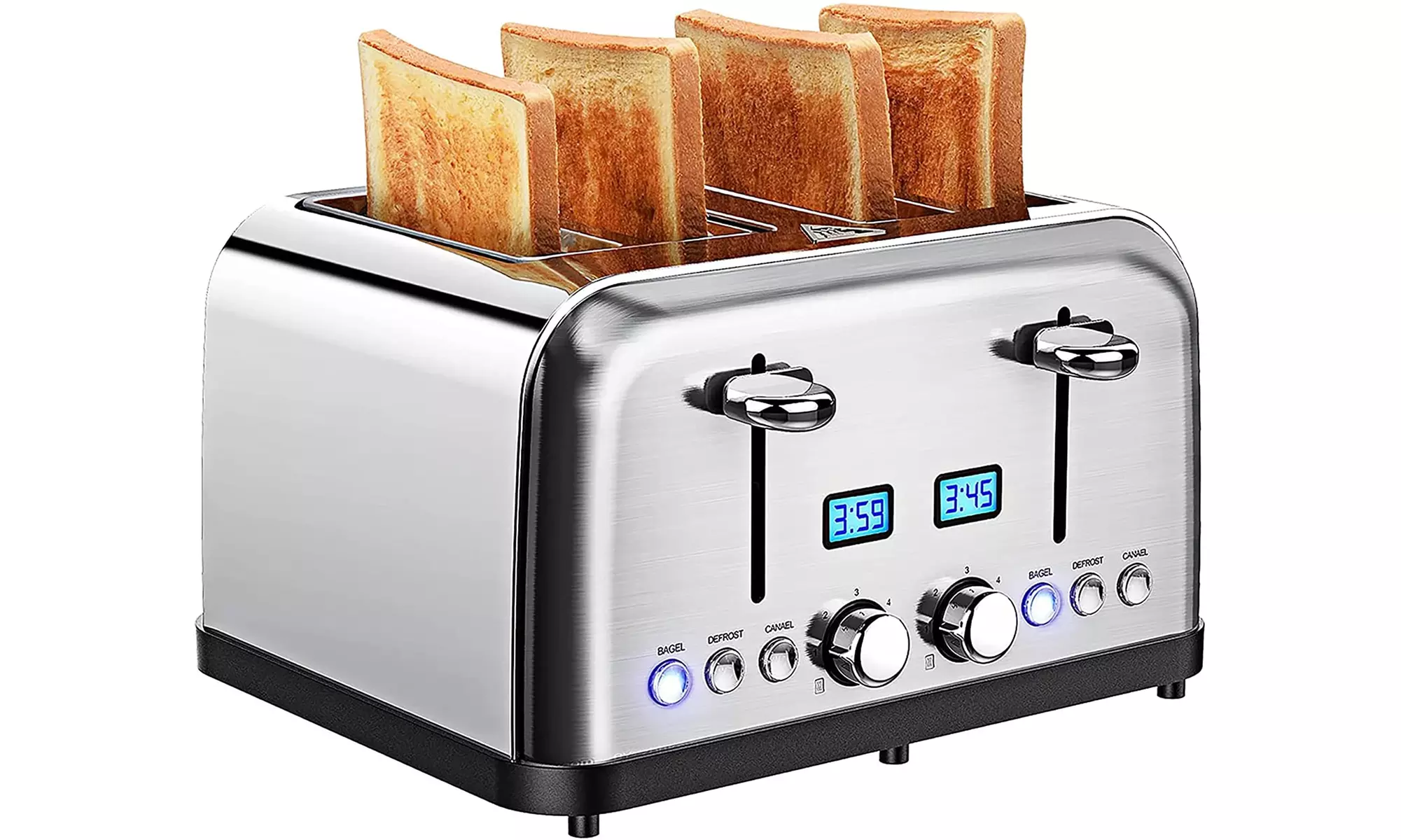 Ikich KCCP179ASUS 4-Slice Toaster with 2 LCD Display - Stainless Steel  - Second Medium