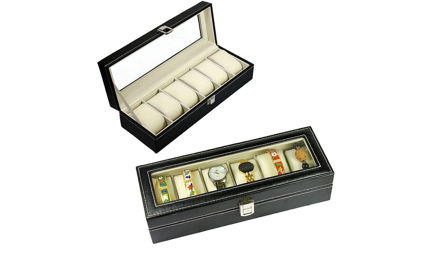 6/10/12/20/24 Slots Watch Box Display Case Organizer Jewelry Storage & Lockable
