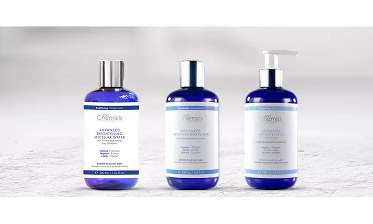 skinChemists Advanced Brightening Skincare Range - Cleanser, Toner & Moisturizer - Primary Image