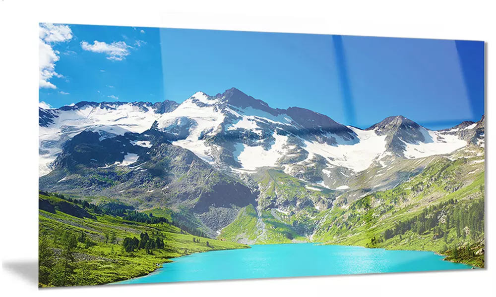 Green Mountain Lake Photography Metal Wall Art 28x12 - Primary Image