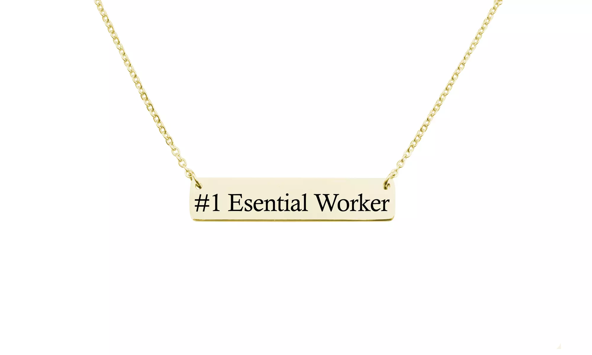 Essential Worker Horizontal Bar Necklace by Pink Box - Primary Image