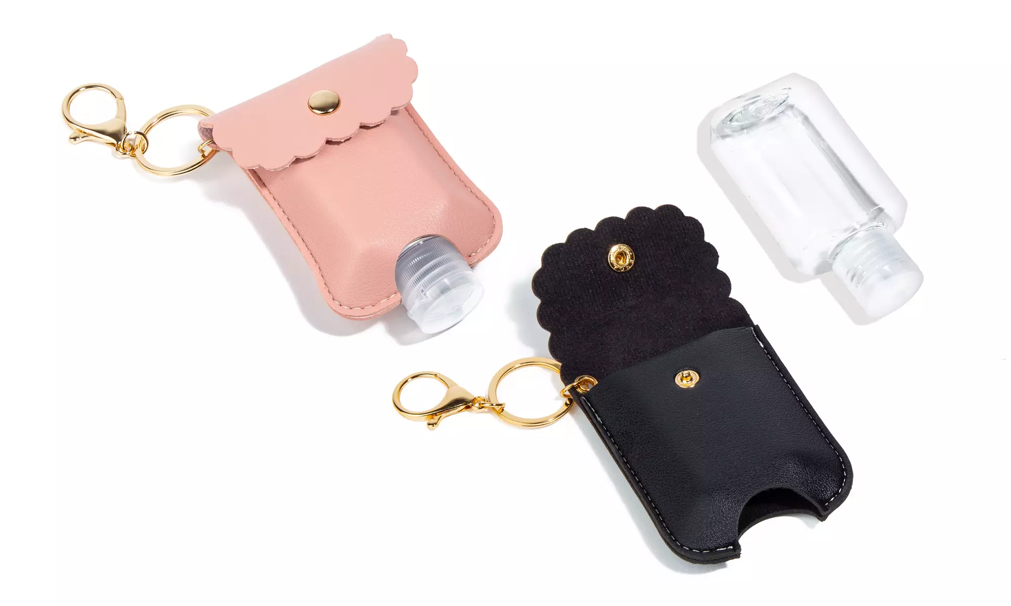 Hand Sanitizer Empty Bottles Keychain Holder Refillable Bottles 2oz 2-Pack - Primary Image