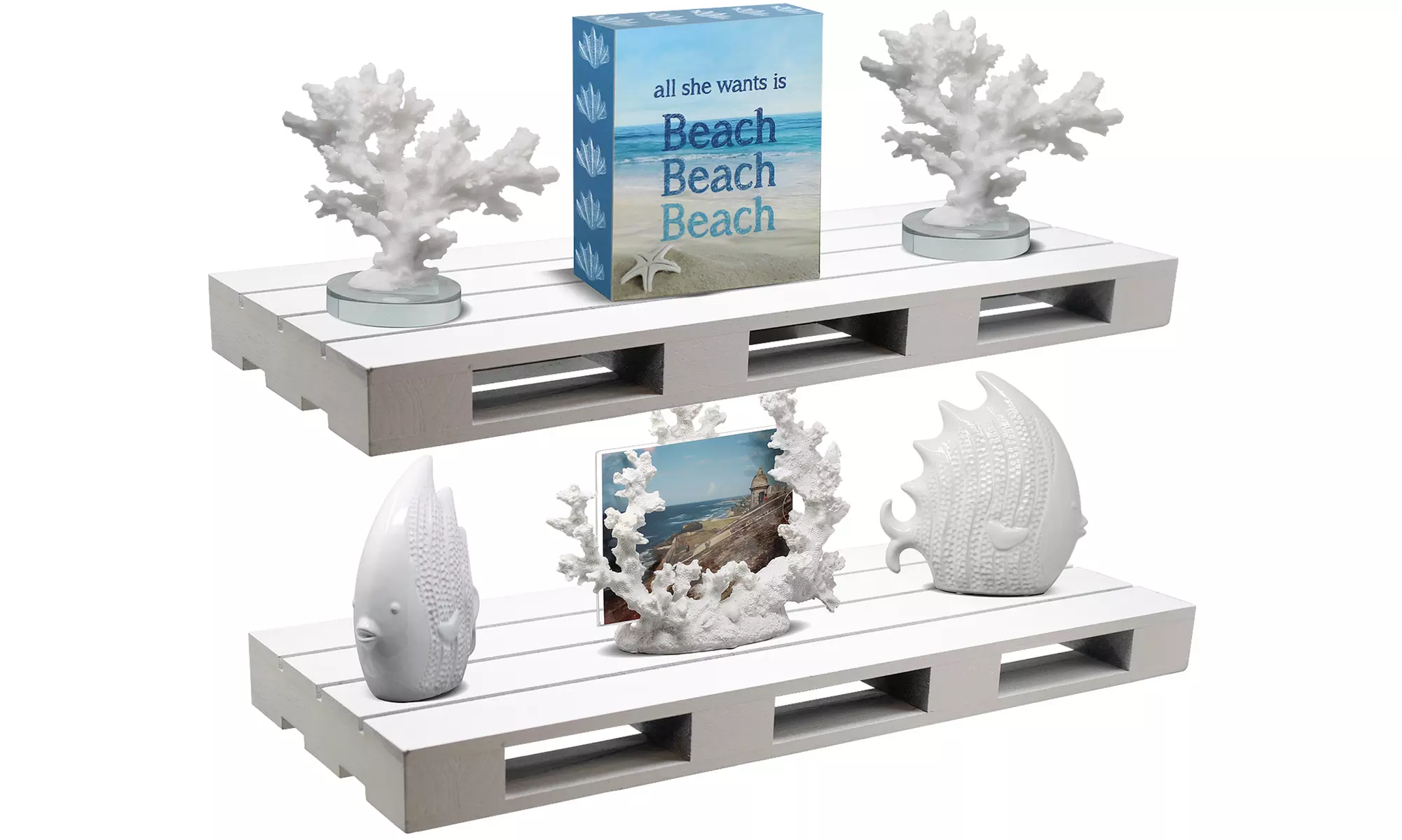 Sorbus Floating Pallet Shelves - Primary Image