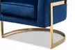 Tomasso Glam Royal Blue Velvet Fabric Upholstered Gold-Finished Lounge Chair - Second Medium