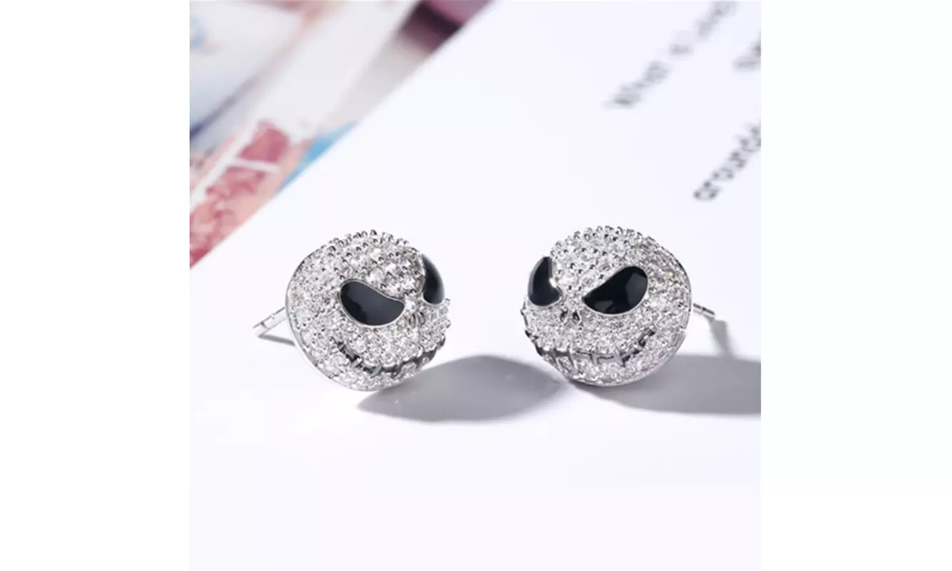 Nightmare Before Christmas Jack Skull Stud Earrings Women Gothic Jewelry Gift - Second Medium
