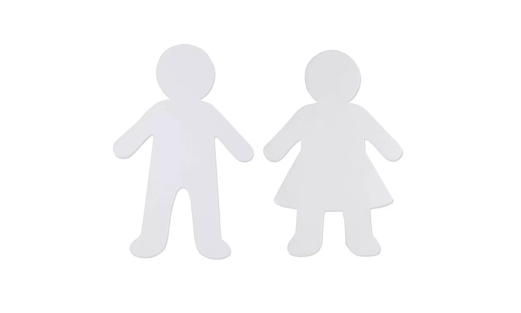 Paper Shapes of Boy and Girl, Pack of 48 Blank Paper Kid Shaped People Cutouts  - Primary Image
