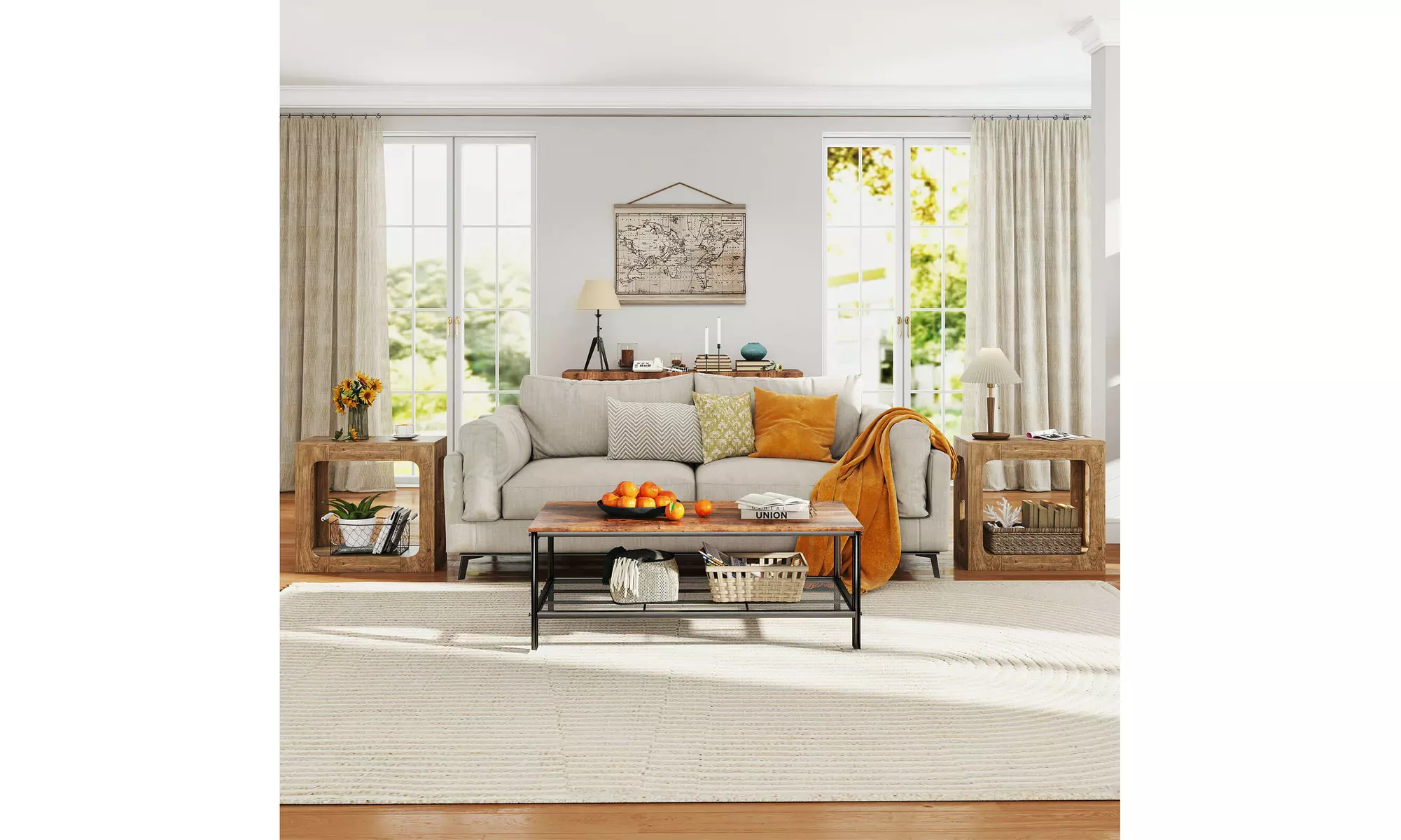 One or Two Costway 2-Tier End Table with Storage Shelf