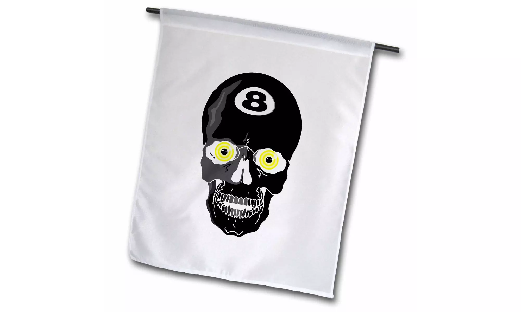 Garden Flag Eight Ball Skull Skeleton Head Pool Billiards Sports Design - Primary Image
