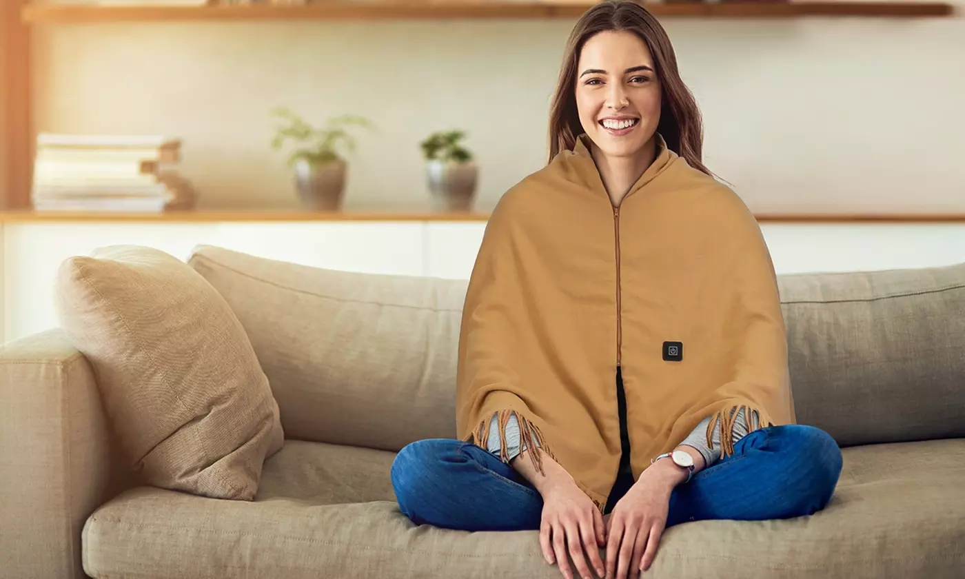 N'POLAR Electric Heated Shawl 8 Zones 3 Heat Modes - POWER SUPPLY NOT INCLUDED