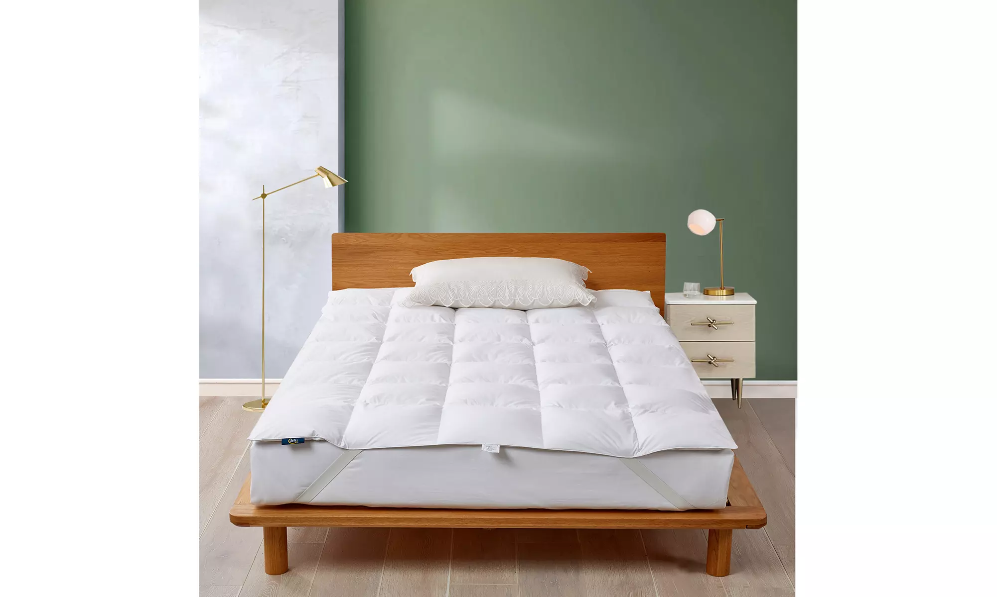 Serta White Goose Feather and Down Fiber Featherbed - Primary Image