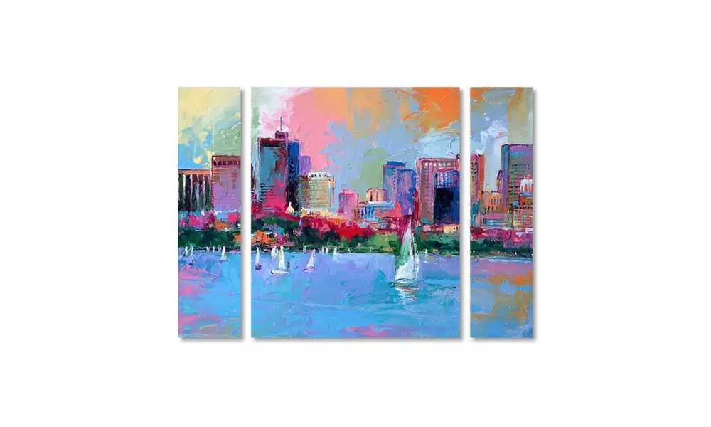 Richard Wallich 'Boston 3' Multi Panel Canvas Art Set - Primary Image