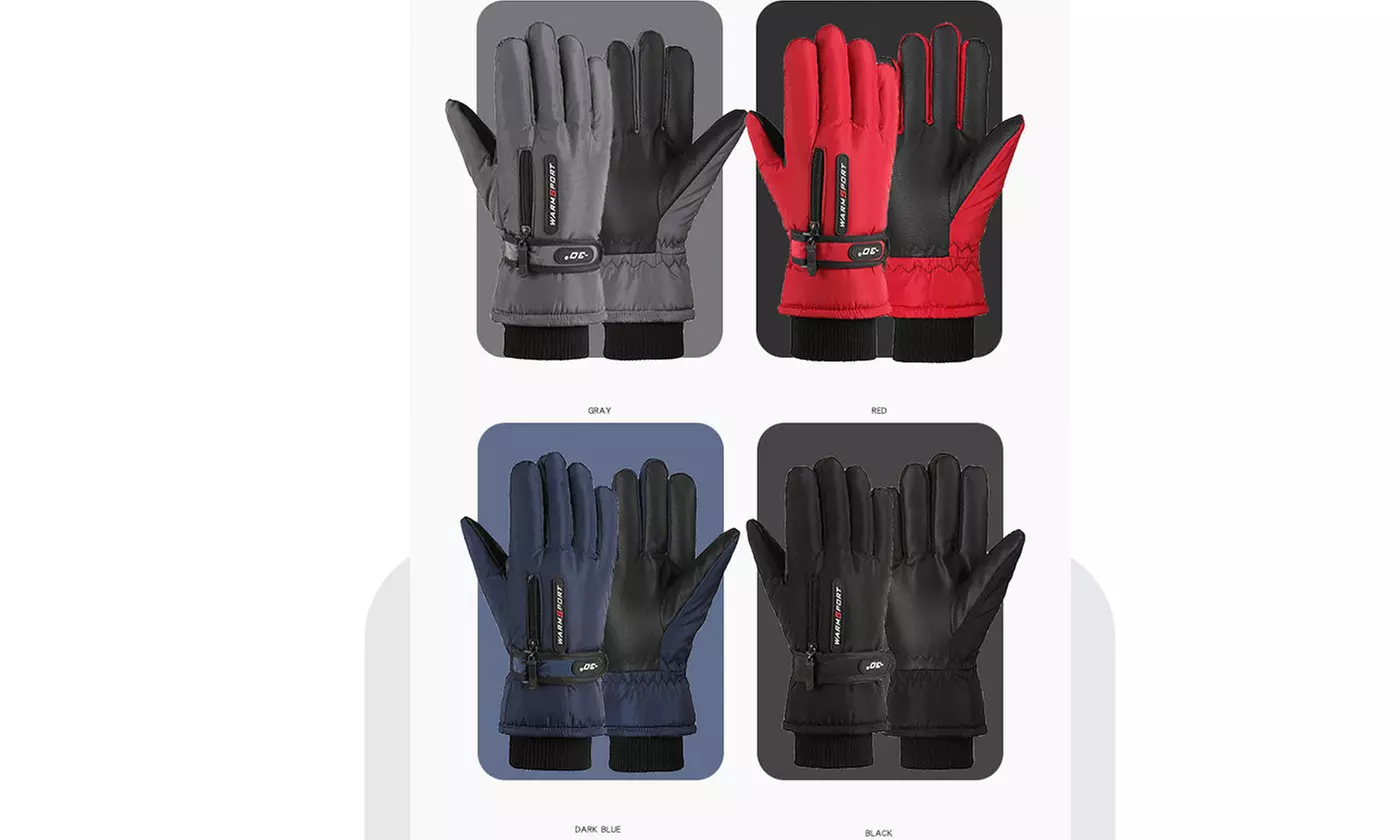Unisex Waterproof Windproof Touchscreen Ski Gloves with Pocket for Snowboard