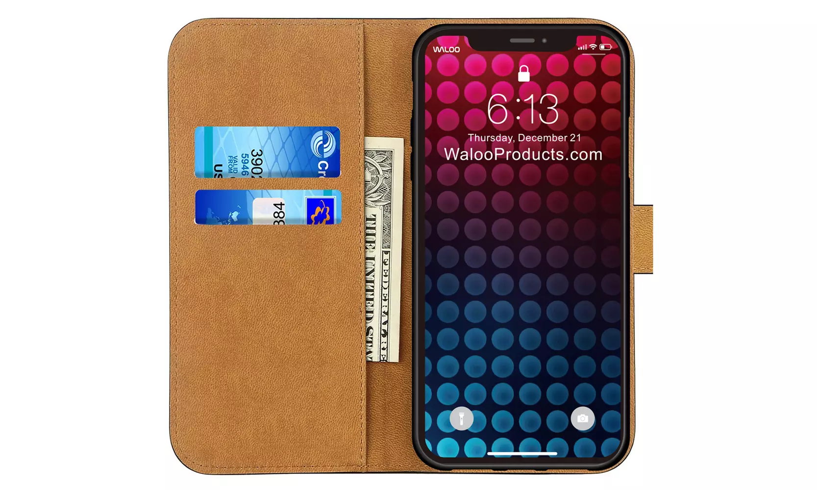 Waloo Genuine Leather Wallet Case for iPhone 11, 11 Pro, 11 Pro Max