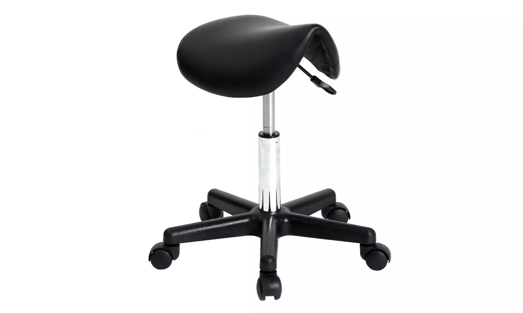 Saddle Stool Plastic Flat Feet Rotation Bar Stool Black - Second Medium