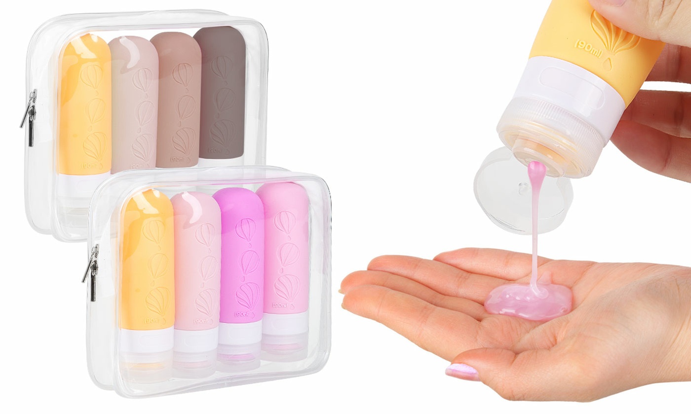 Leak Proof Squeezable Silicone Travel Bottles Kit for Toiletries - Primary Image