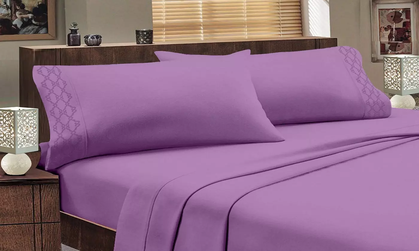 Home Sweet Home Extra Soft Deep Pocket Embroidered Sheet Set