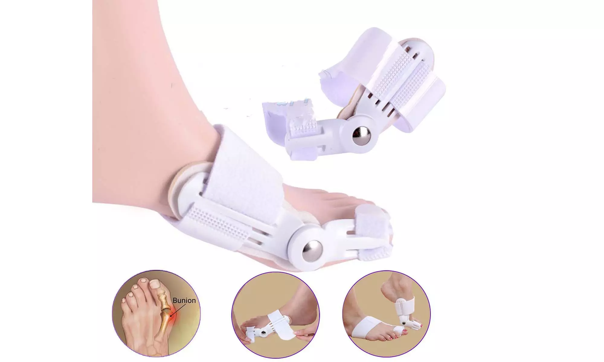 Hallux Valgus Big Toe Bunion Straightener Splint Corrector Pain Relief - Primary Image
