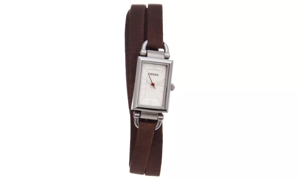 Fossil Women's 'Delaney' Double-wrap Leather Strap Watch - Primary Image